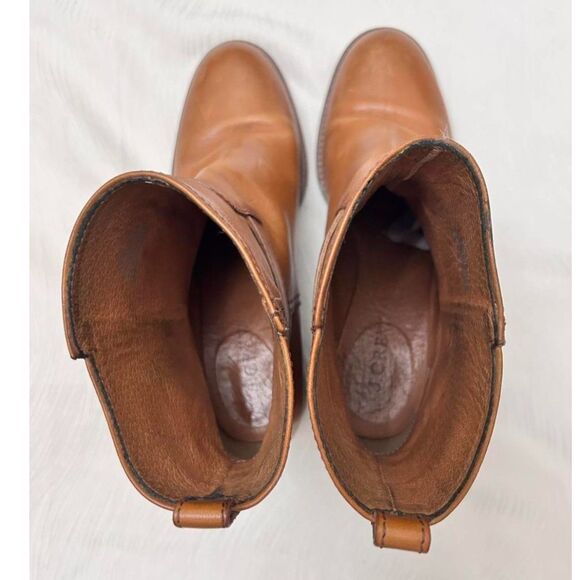 J.Crew Parker Cognac Tan Leather Slip on Ankle Boots - Size 6.5 - Picture 5 of 7